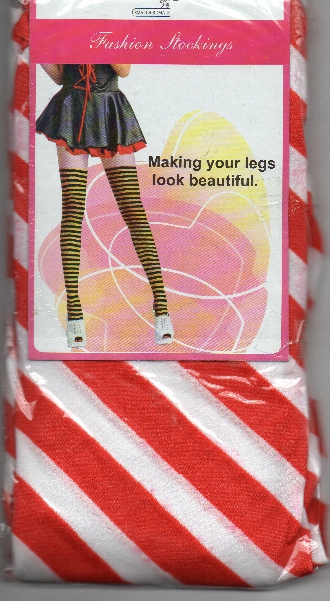 (image for) Red and White Candy Stripe OTK Stockings